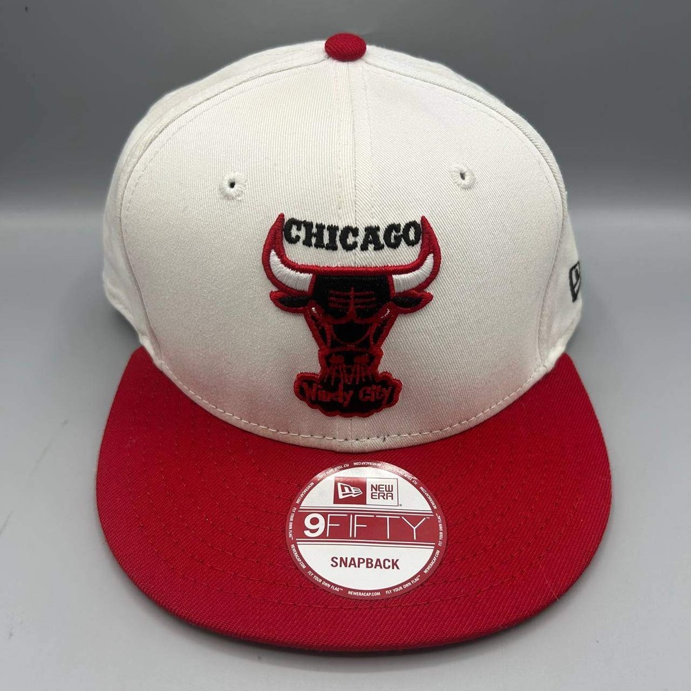 Chicago Bulls Windy City NBA Hat Men White Red 9Fifty New Era Snap Back Cap HWC